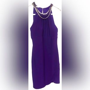 Halter Dress Rhinestone detailing at the neckline Sleeveless by Betsy & Adam